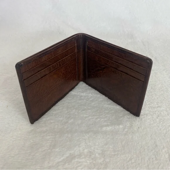 NEW BOSCA Essentials Men's BiFold Wallet Brown Leather Thin Card - Picture 6 of 6